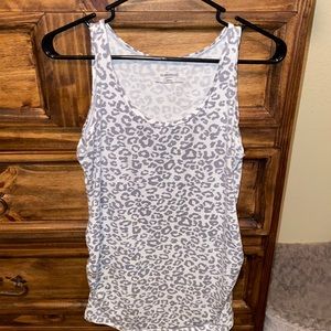 Gray/White maternity tank top